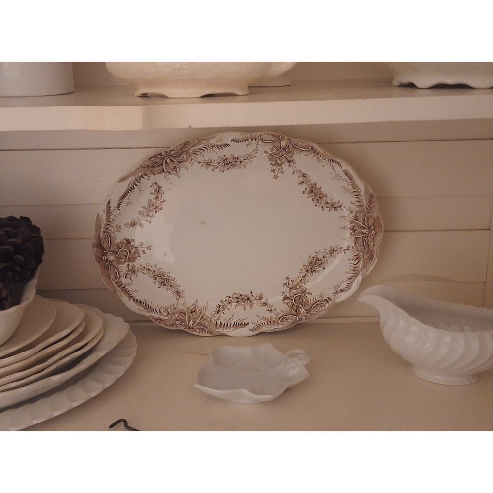Antique pitcairns Brown transfer wear serving plate made in England